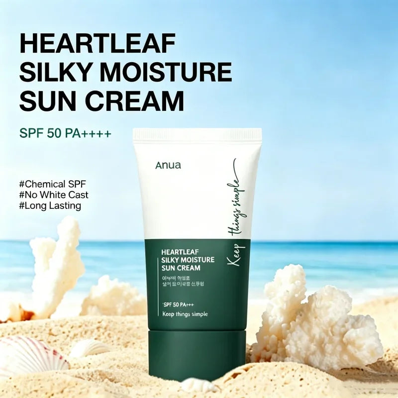 ANUA | Heartleaf Silky Moisture Sun Cream SPF50+