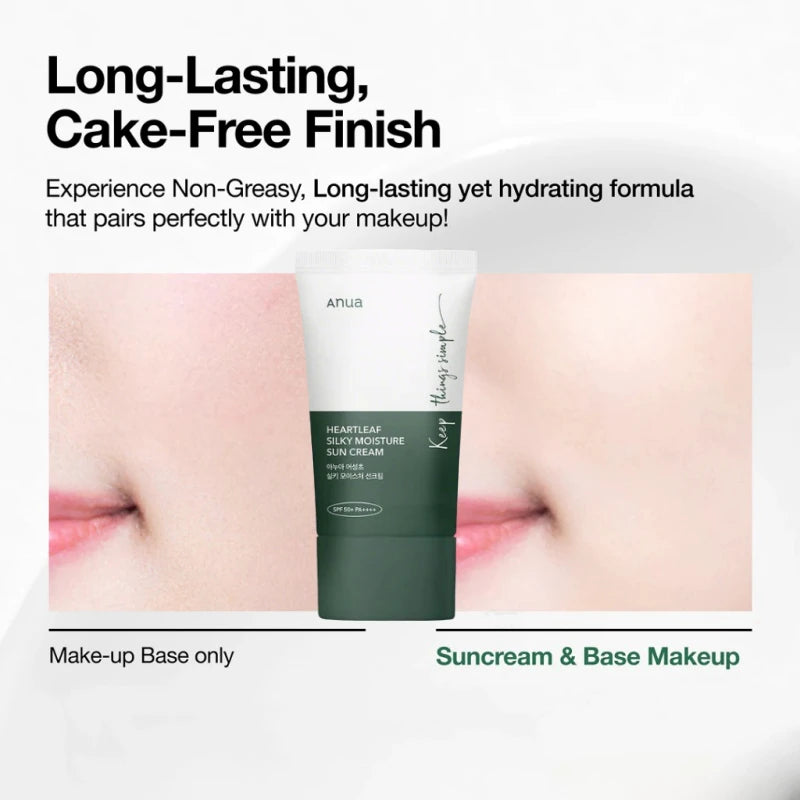 ANUA | Heartleaf Silky Moisture Sun Cream SPF50+