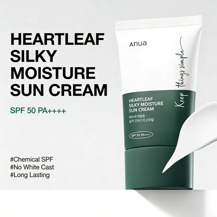 ANUA | Heartleaf Silky Moisture Sun Cream SPF50+