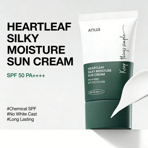 ANUA | Heartleaf Silky Moisture Sun Cream SPF50+